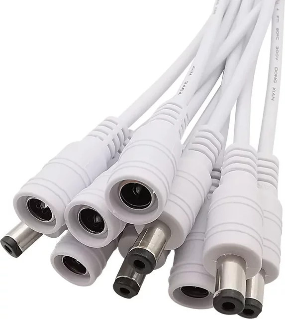 LOCHEUK 10er Set DC Stecker Adapter Set Männlich und Weiblich 5,5 x 2,1 mm zum Löten für CCTV Kamera und LED Streifen - Bild 1