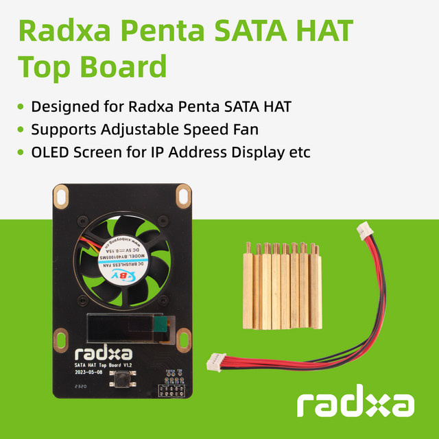Radxa Penta SATA HAT Top Board in Schwarz - Bild 1