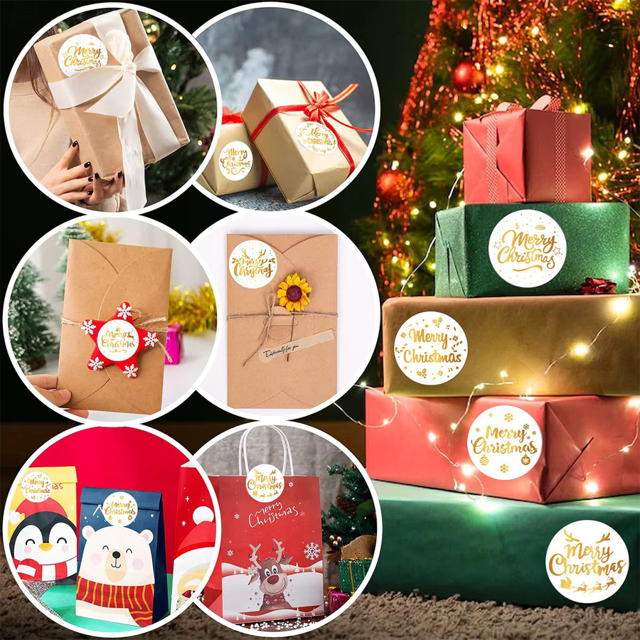 500 Stück Weihnachten Aufkleber in Multicolour als dekorative Etiketten für Umschläge und Geschenkkarten - Bild 5