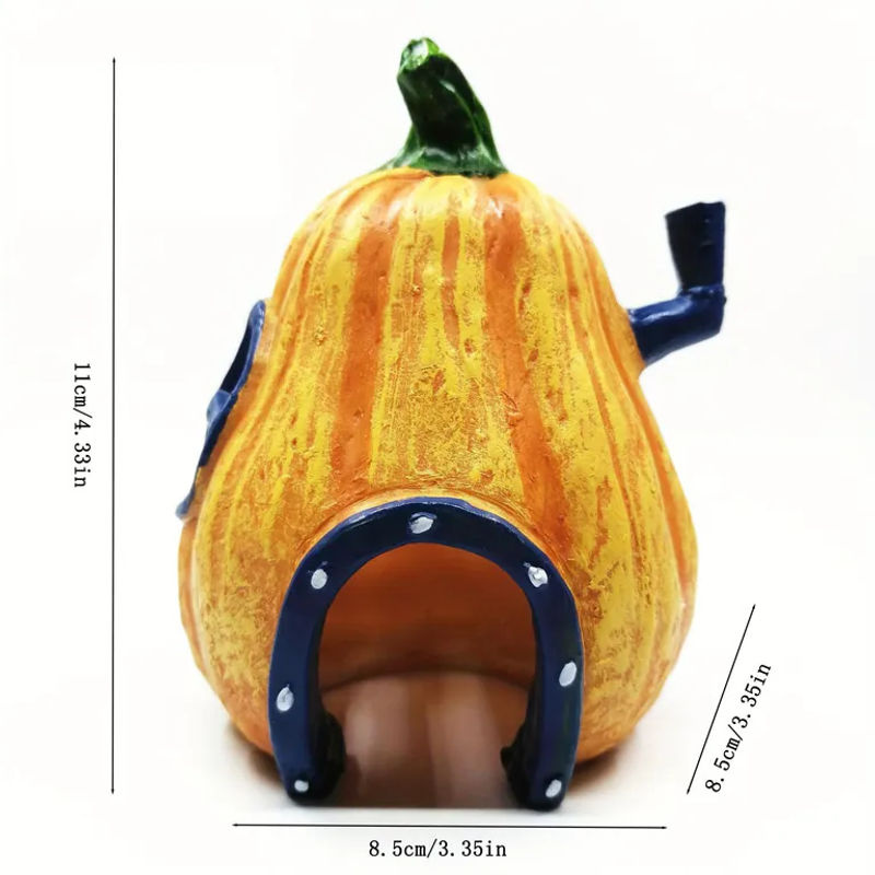 SZ-Damai Simulationskürbis Aquarium-Dekoration aus Kunstharz in Orange als Halloween Unterschlupf für Aquarium und Terrarium - Bild 7