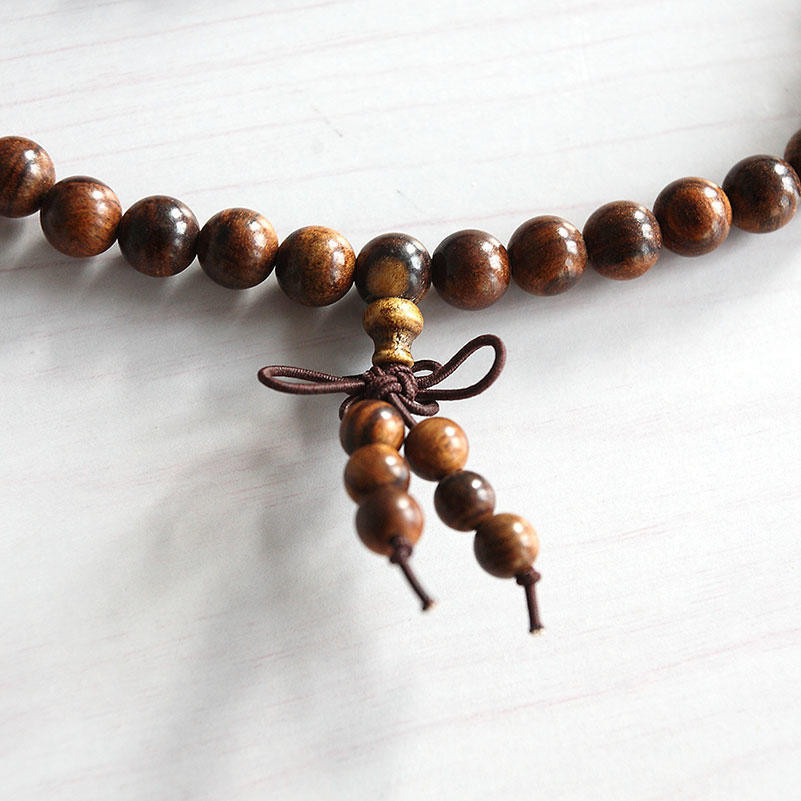 Found Comfort Mala-Halskette Armband, schwarzes Rosenholz, Unisex - Bild 2