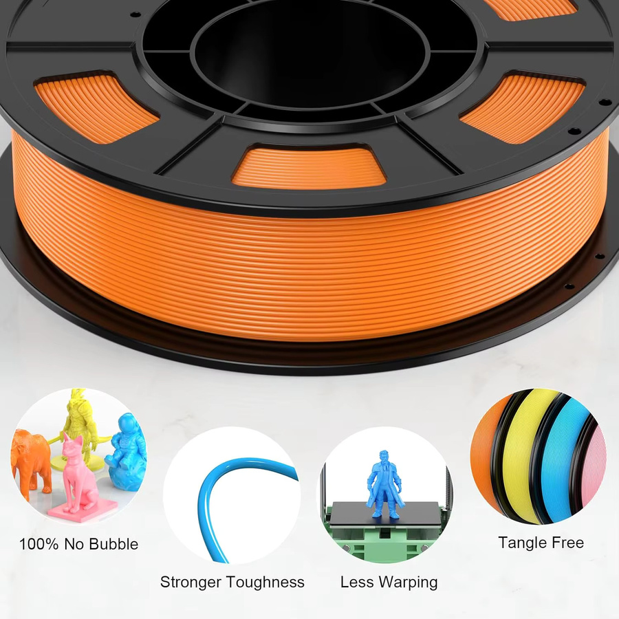 DINGSUN 3D-Drucker-Filament PLA Set, 4 Farben, 1,75 mm, 4 x 250 g, FDM Multicolour - Bild 5