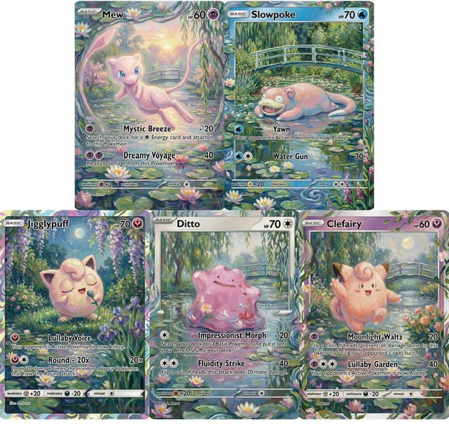 Potdemiel Pokémon Karten Monet Impressionist, 5-teiliges Set - Bild 1