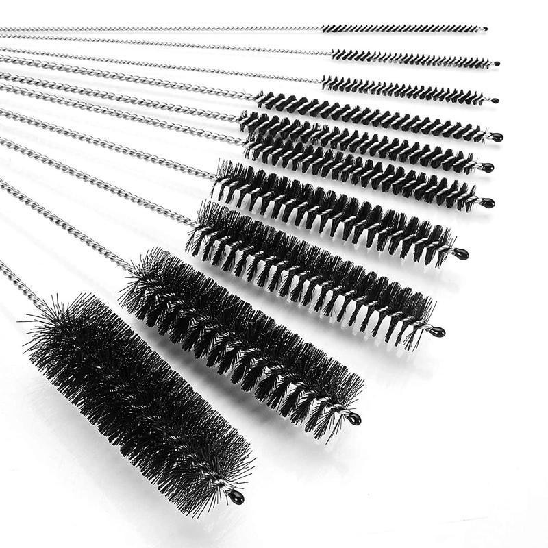 ouyaohong 10-teiliges Reinigungsbürsten-Set aus Nylon und Edelstahl in Weiß für Strohhalme und Flaschen - Bild 4