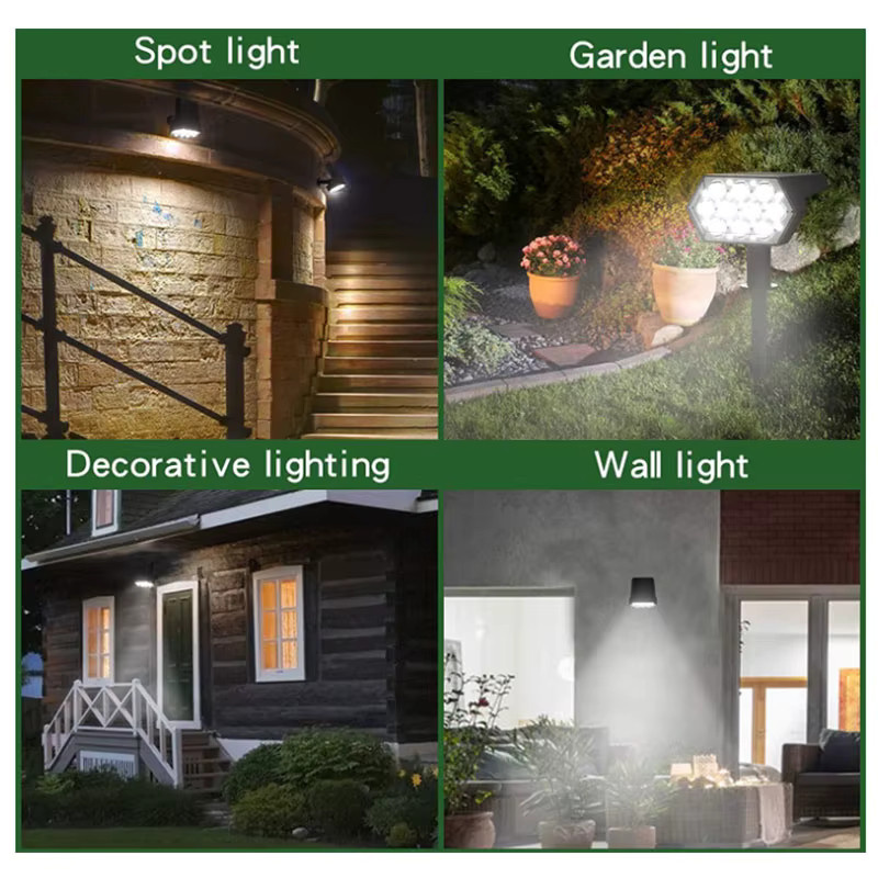 Wasserdichte Solar-Gartenleuchten mit 108 LEDs, moderne Solar-Außenflutlicht-Wandleuchte in Schwarz für Garten, Hof und Veranda - Bild 6
