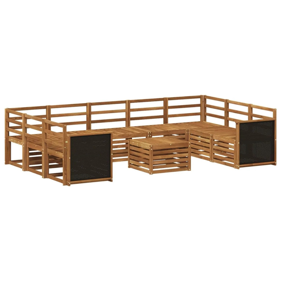 vidaXL Sofagarnitur aus Massivholz Akazie in Braun mit Latten-Design und Armlehnen - Bild 2