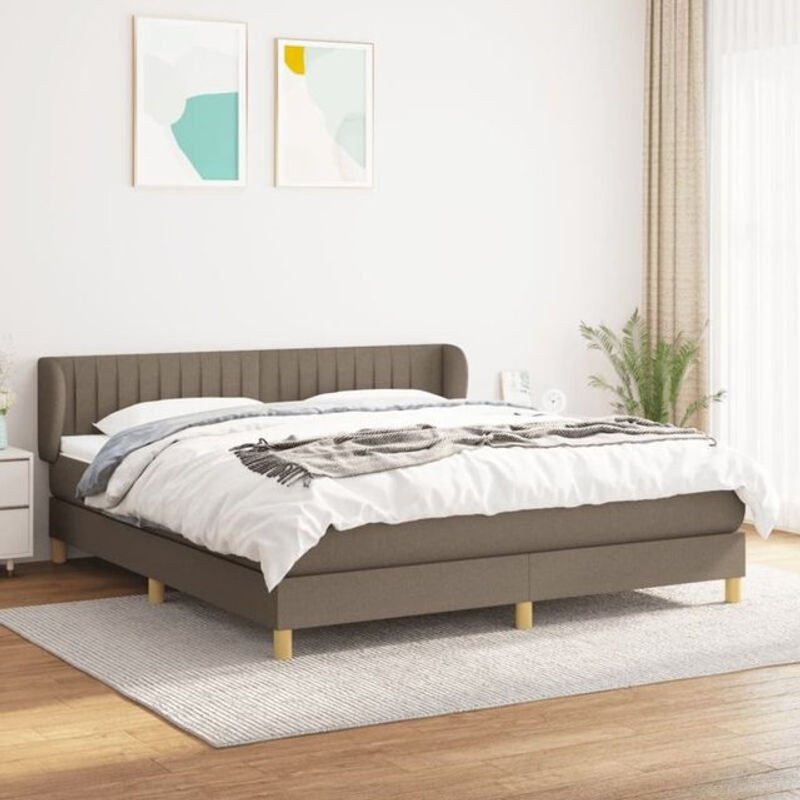 Vidaxl Boxspringbett mit Matratze aus Stoff in Taupe Meliert, B/T/H: 160 x 200 cm - Bild 1
