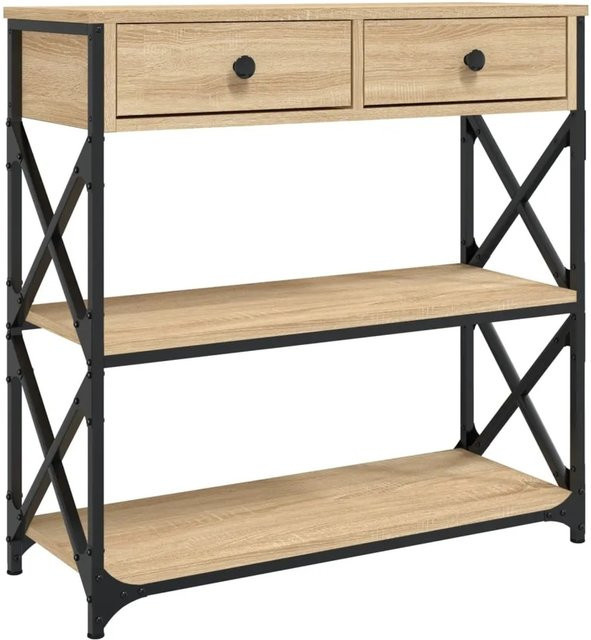 vidaXL Konsolentisch Sonoma-Eiche in Braun, B/T/H: 75 x 28 x 75 cm - Bild 1