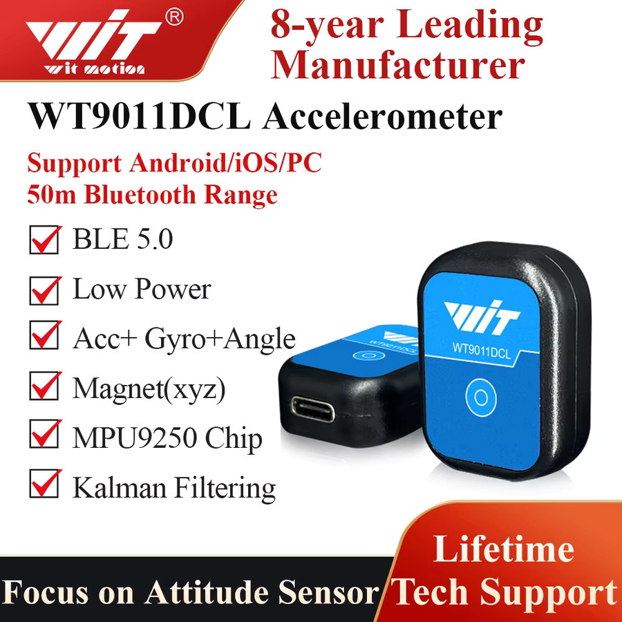 WitMotion WT9011DCL Bluetooth 5.0 Sensor mit Beschleunigungssensor, Gyroskop, Magnetometer und elektronischem Kompass für Neigungsmessungen mit 50m Reichweite - Bild 2