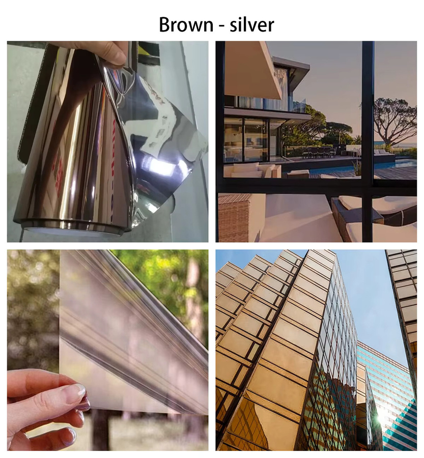 BUNPIG Solar-Fensterfolie zur Wärmeisolierung und Verdunkelung, selbstklebende Spiegelfolie aus Vinyl in Schwarz und Silber - Bild 2