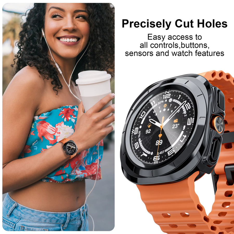Samsung Glas+Hülle für Galaxy Watch Ultra 47mm, Silikon, Schwarz - Bild 4