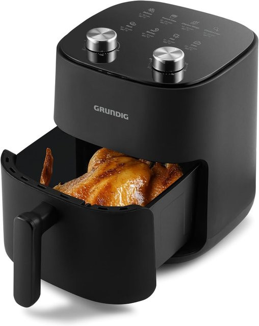 Grundig FRY 6520 Heißluftfritteuse in Schwarz mit 6 l Fassungsvermögen, 1750 Watt, Touch-Display und Timer - Bild 1