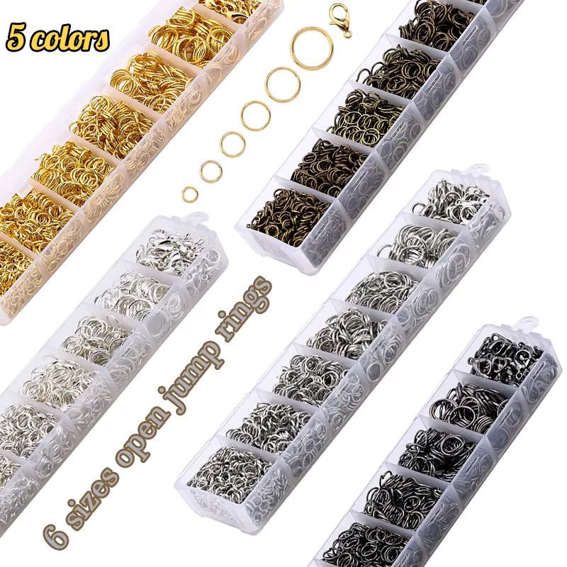 QIAO Schmuckzubehör-Set, Biegeringe, Karabinerverschlüsse, Haken, Zangen, Pinzette, Unisex - Bild 2