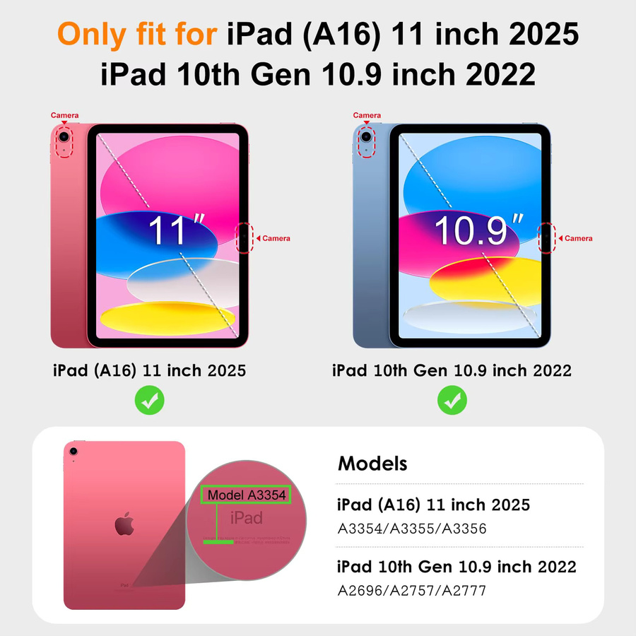 Stoßfeste Silikonhülle für iPad 11. Generation 11'' 2025 und 10. Generation 10,9'' von tzion in Transparent und Grau - Bild 6