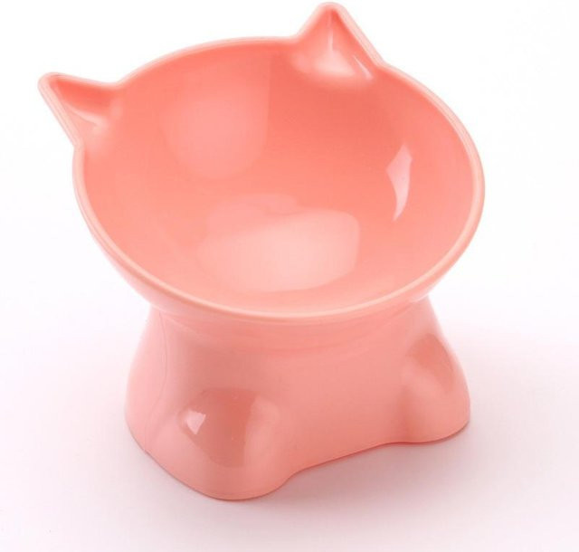Yiran Furniture Erhöhter Katzennapf in Rosa und Schwarz für Futter und Wasser - Bild 1