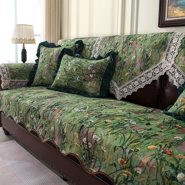 Yiran Furniture Luxus-Sofabezug aus Retro Jacquard Chenille, Anti-Rutsch Sofasitzkissen für Ganzjahresgebrauch, Breite: 60 cm, Breite: 60 cm, Höhe: 60 cm - Bild 1