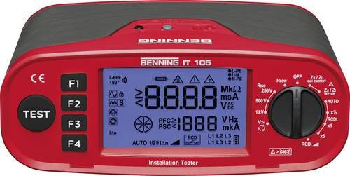 Benning IT 105 Installationsprüfgerät mit Grafikdisplay in Rot - Bild 1