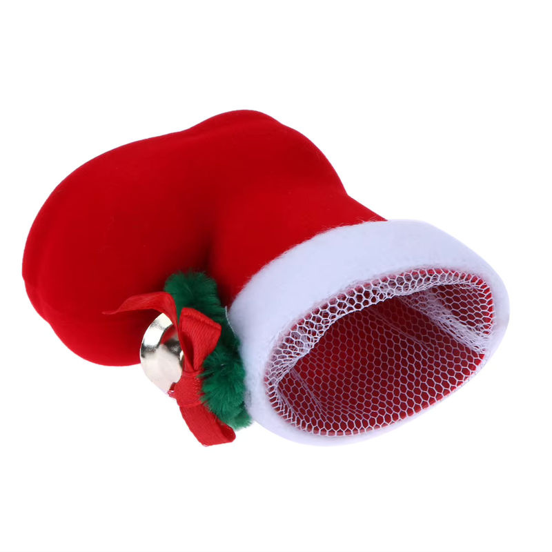 ALLOYSEED Weihnachtsmann Süßigkeiten-Stiefel aus Textil in Rot als Hängeornament für Kinder und Weihnachtsdekoration - Bild 4