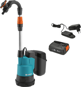 Gardena Akku-Regenfasspumpe 2000/2 18V P4A Ready-To-Use Set mit 2000 l/h Förderleistung - Bild 1