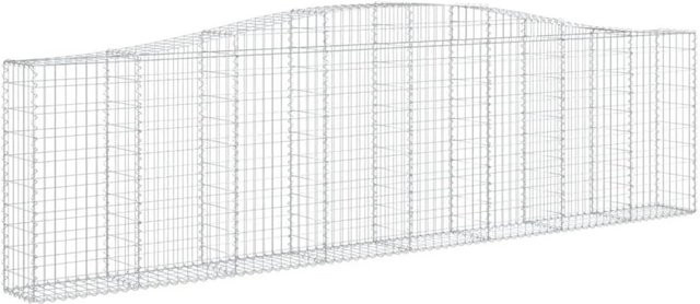 vidaXL Gabionen mit Hochbogen aus verzinktem Eisen, Silber, 25 Stück, B/T/H: 400 x 30 x 100/120 cm - Bild 1
