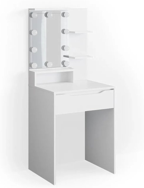 Vicco Schminktisch Ruben Weiß mit LED-Beleuchtung und Spiegel, B/T/H: 60 x 48 x 143 cm - Bild 2