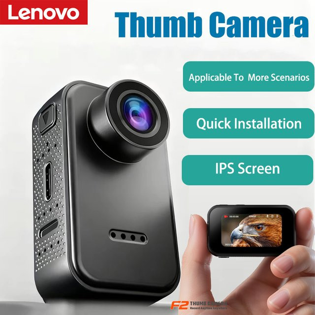 Lenovo Action Camera mit 1080P HD Auflösung und IPS-Bildschirm in Schwarz für Outdoor-Sport, Reisen und Vlogs - Bild 1