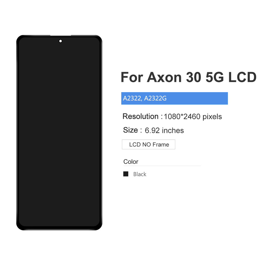 ZTE Axon 30 5G A2322 A2322G Ersatz Display mit 6,92 Zoll LCD Touchscreen Digitizer Montage in Schwarz - Bild 3
