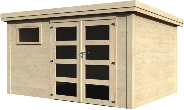Decor et Jardin Holz-Gartenhaus Paolo aus Fichte in Weiß Natur mit Pultdach und modernem Design, B/T: 390 x 305 cm - Bild 1