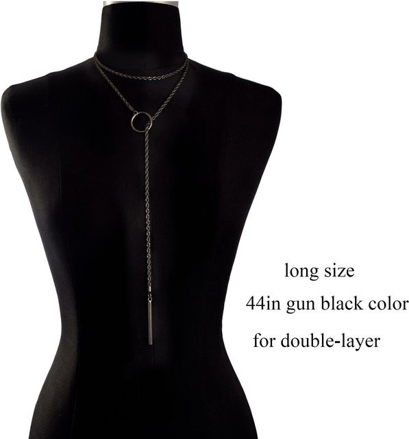 YIRAN Halskette Choker, Messing, Schwarz, Unisex - Bild 1