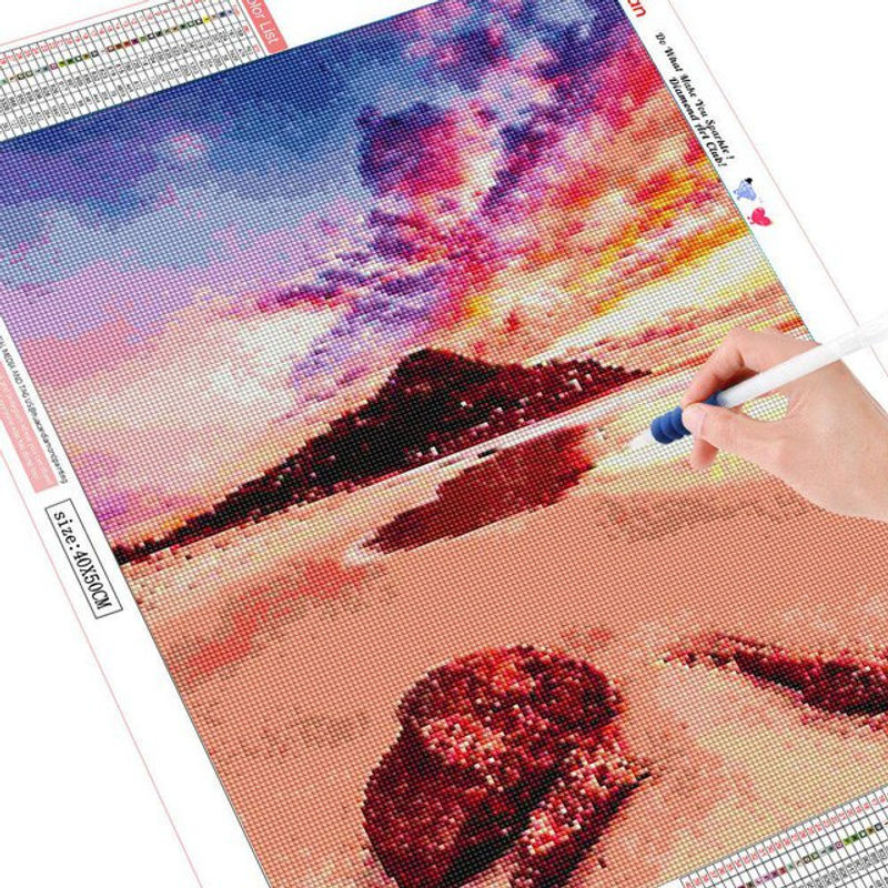 FIYO Diamond Painting Set Sonnenuntergang Motiv in Mehrfarbig, Abstraktes Motiv als 5D Diamant Mosaik Stickerei, B/H: 20 x 30 cm - Bild 1
