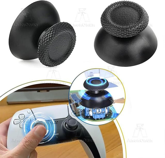 Sony PS5 Controller Daumensticks Premium Ersatzteile, 8 Stück, Schwarz, Rutschfeste Analogsticks aus ABS und Gummi - Bild 1