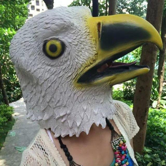 Weiße Adler-Latexmaske, Weiß, One size fits all adults - Bild 1