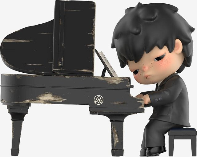 POP MART Hirono Der Pianist Figur, Schwarz, Einzelfigur - Bild 1
