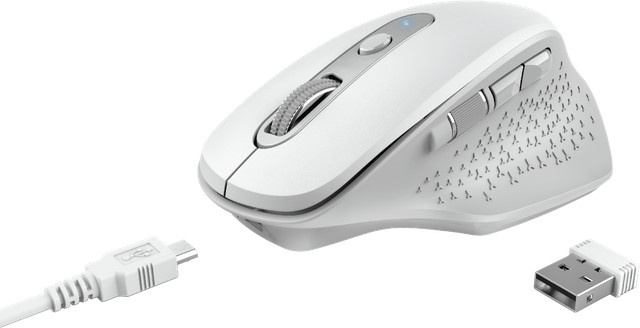 Ozaa Computermaus in Weiß mit Micro-USB Anschluss - Bild 1
