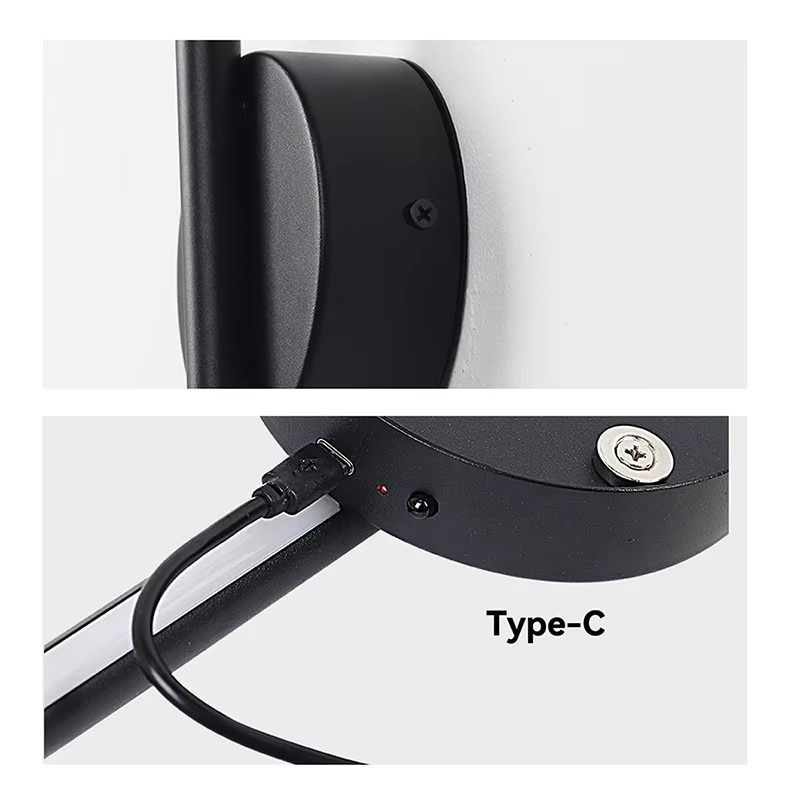 CETANT LED Wandleuchte Schwarz, dimmbar und wiederaufladbar, moderne Up-Down Wandlampe für Wohnzimmer und Schlafzimmer, Breite: 50 cm - Bild 4