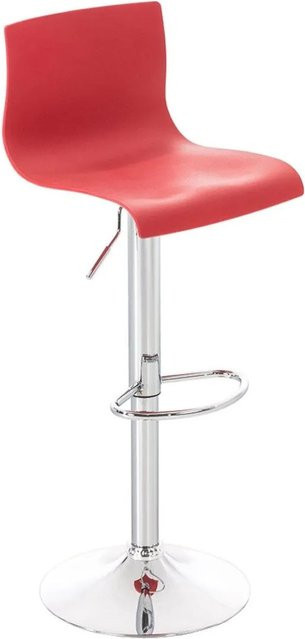 DELUKE Barhocker BERLIN Rot mit Lehne, moderner Drehstuhl aus Kunststoff und Metall - Bild 1