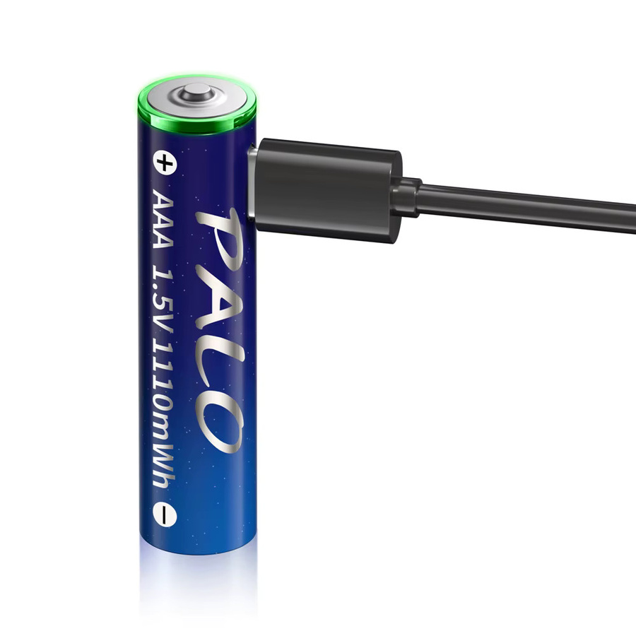 PALO USB wiederaufladbare Li-Ionen AAA Batterien 1,5V mit 1110mWh in Blau inklusive USB-Kabel - Bild 3
