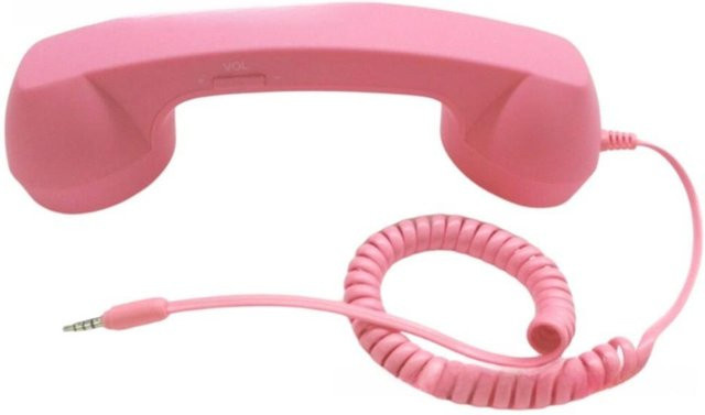 Retro-Telefonhörer Handheld-Empfänger von shanghaihueikuan mit USB-C und 3,5mm Klinke in Pink - Bild 1