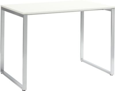 Besprechungsstehtisch Squart NowyStyl für bis zu 6 Personen, Rechteck mit Bügelfuß, weiß/alusilber, B/T/H: 180 x 90 x 112 cm - Bild 1