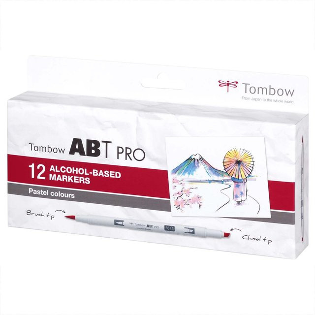 Tombow ABT PRO Pastell Colours Alkoholbasierte Brush Marker Mehrfarbig für Profis - Bild 1