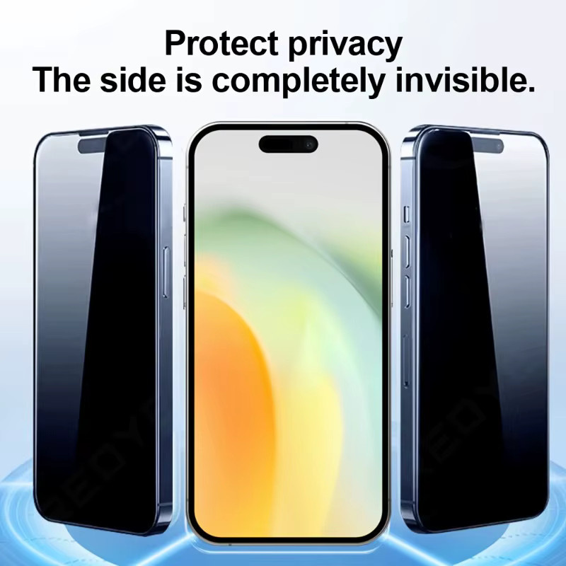 2er-Set Anti-Peep Displayschutzfolie aus gehärtetem Glas für Apple iPhone 17 16 15 14 Pro Max 13 12 11 und Air, transparent und staubdicht - Bild 5