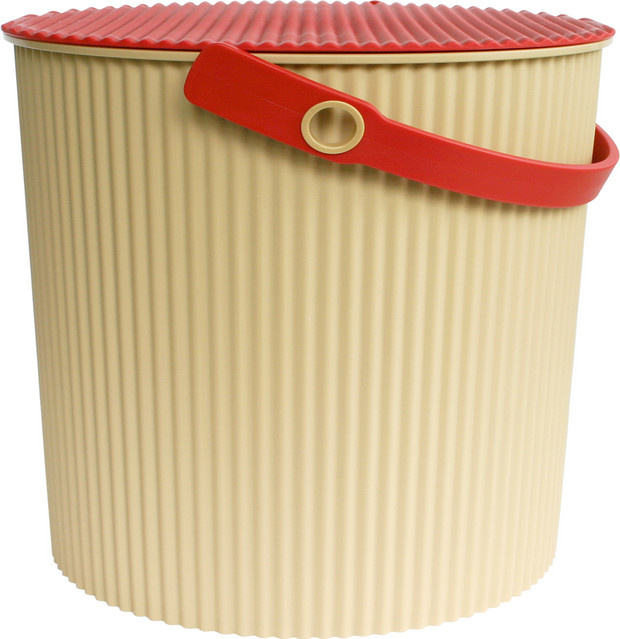 Hachiman Omnioutil Eimer in Beige und Rot für den Garten, 20 Liter - Bild 1