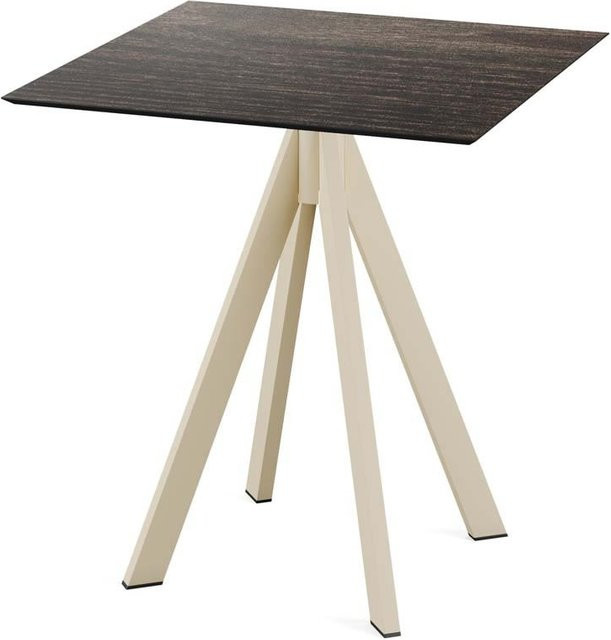 Feros Terrassentisch Infinity Sand mit HPL-Platte, quadratisch, dunkelbraun, B/T/H: 70 x 70 x 73,2 cm - Bild 1