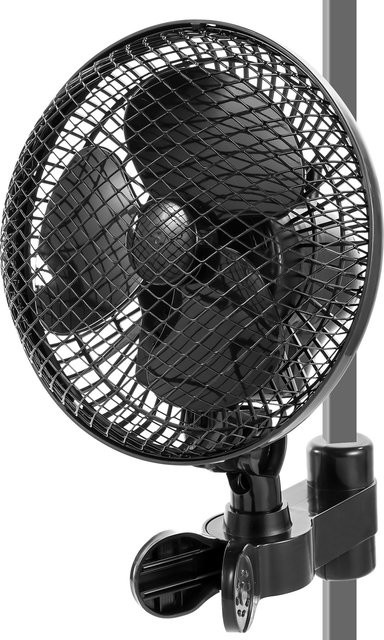 Schwenkbarer Grow Tent Clip-Ventilator in Schwarz für Hydroponik und Pflanzenwachstum mit Oszillation - Bild 1