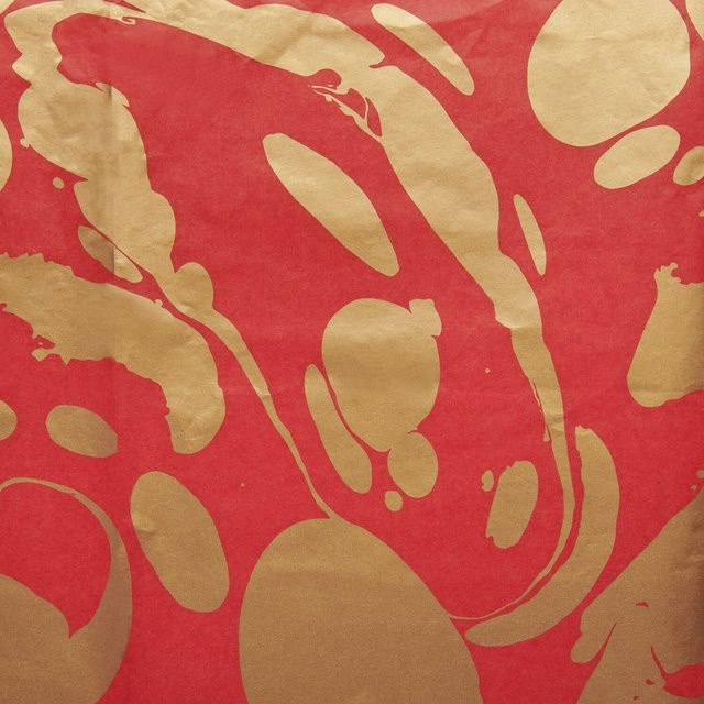 Rico Design Seidenpapier Marmor Rot/Gold B: 50 cm, L: 415 cm - Bild 1
