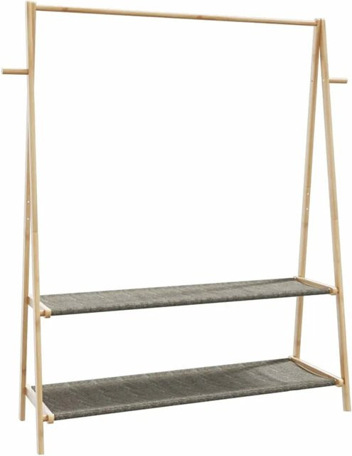 vidaXL Kleiderständer aus Bambus mit Ablagen in Braun, B/T/H: 132 x 45,5 x 150,5 cm - Bild 1