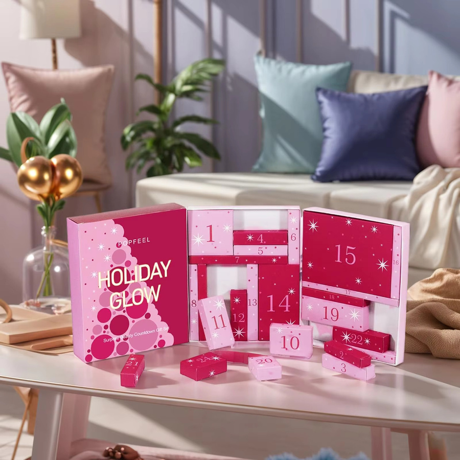 Make-up Set Adventskalender mit Lippenstift und Lidschatten, 24 Stück, Damen - Bild 3
