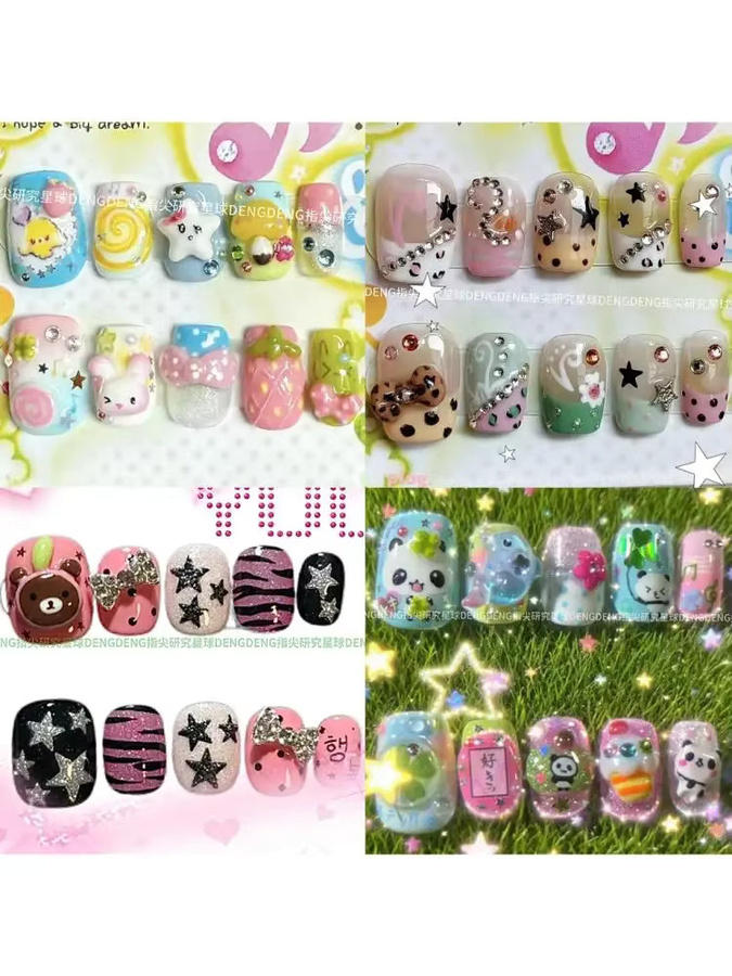 keeppley Press On Nails, 10 Stück, Cartoon Y2K, Glänzend, Unisex - Bild 3