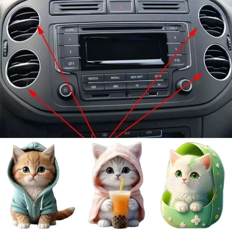 Auto Lufterfrischer Katze 2D Parfüm Clip für die Klimaanlage zur Aromatherapie, mehrfarbig - Bild 3