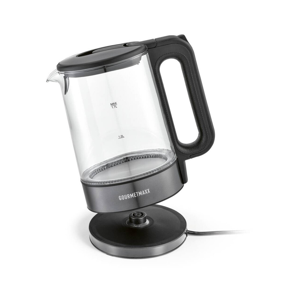 GOURMETmaxx Wasserkocher Anthrazit mit Glas und Edelstahl, 1,7 l - Bild 2